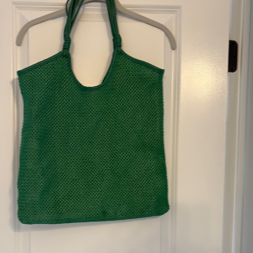 Vibrant Green Textured Hobo Bag
